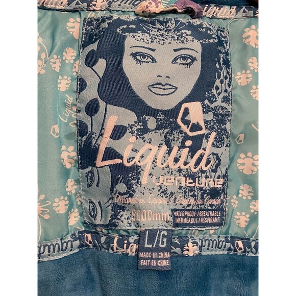 Liquid Venture Snowboard Jacket Girls Large Purple Teal Teen Geometric Insulated - Picture 14 of 16